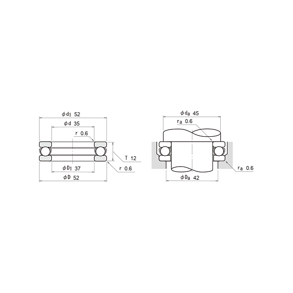 Thrust Ball Bearing 51107 (NSK)